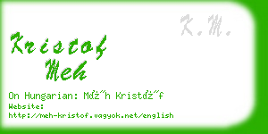 kristof meh business card